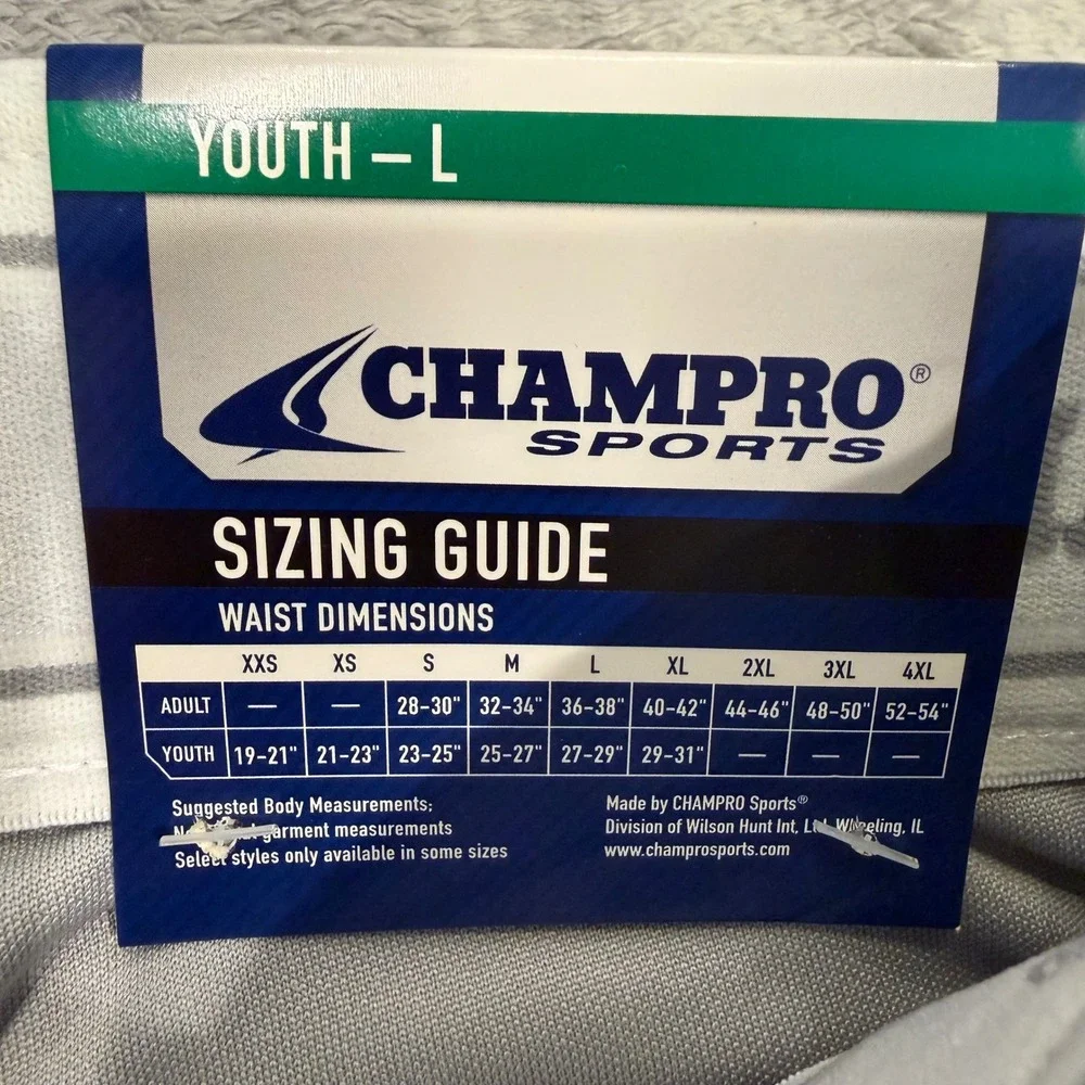 Champro Sports Youth Large Baseball Pants Grey Scarlet Red‎ Pipe BP101 NWT